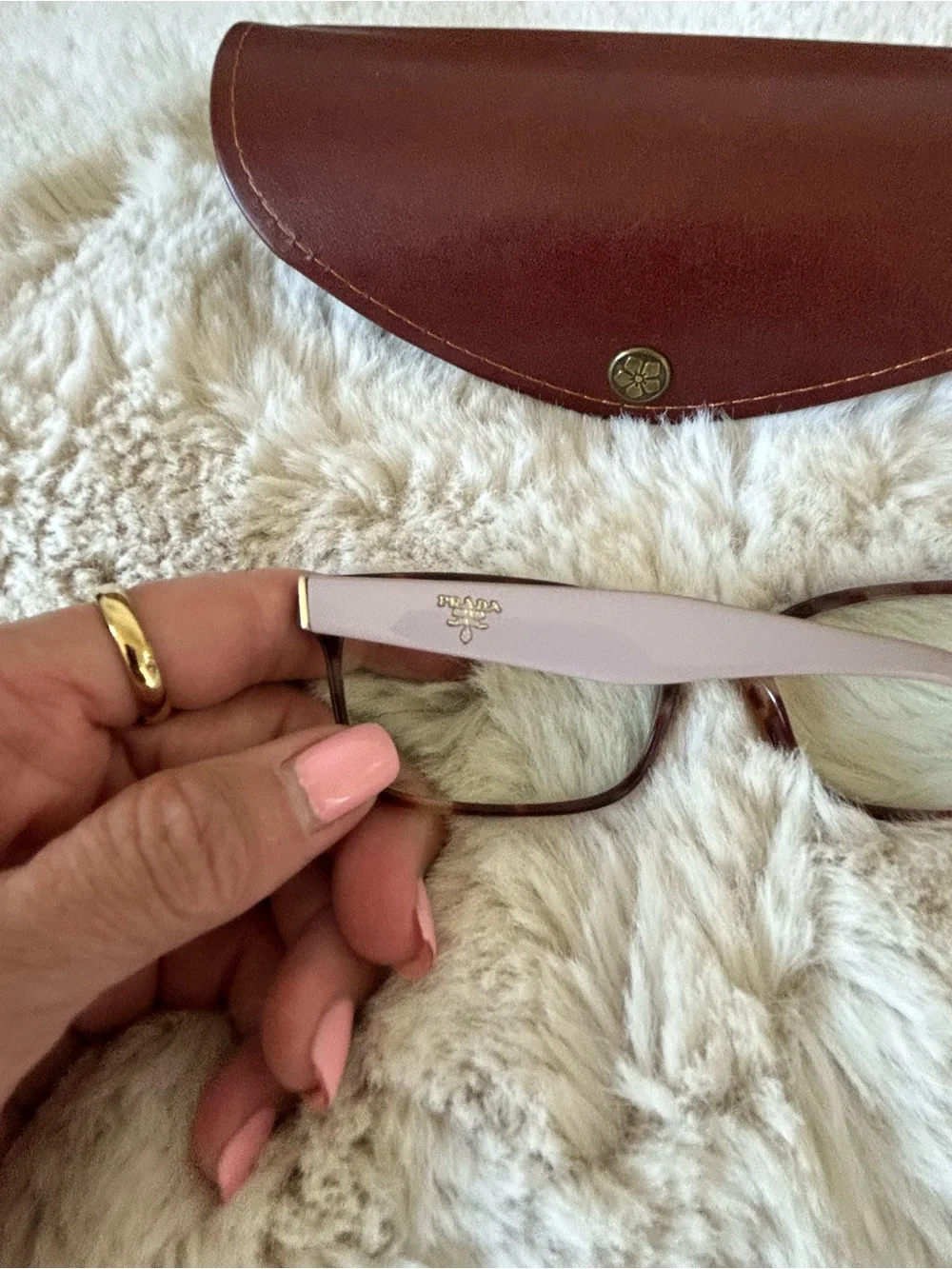 Prada Pink Temples Tortoiseshell Front Women’s Glasses